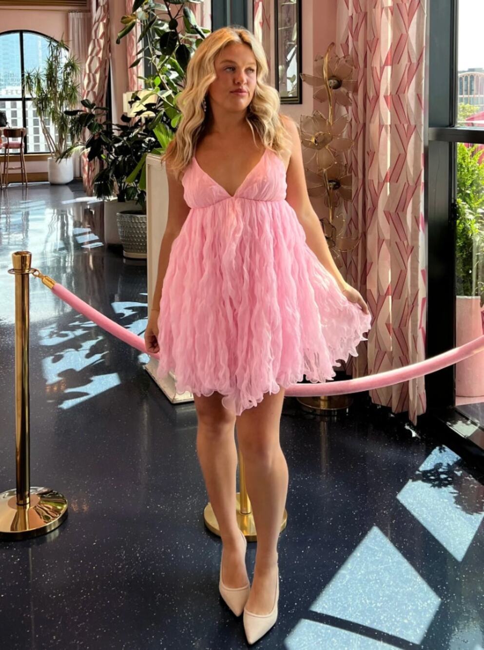 Klesis Madilyn Mini Dress Pink Tulle Barbie Party Bubblegum S Small